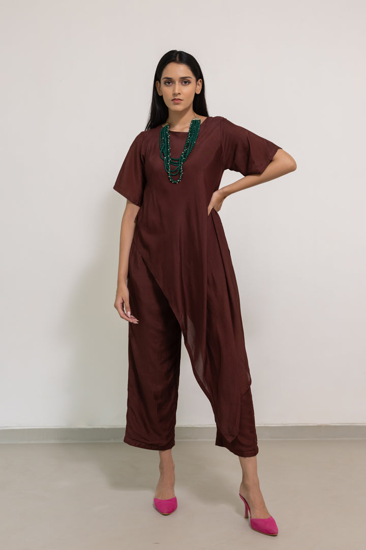 Maroon Velvet Bridal Lehenga Set - View 2