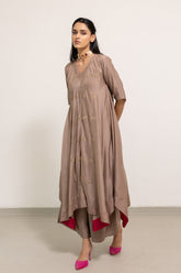 Navy Blue Cotton Punjabi Suit - View 2