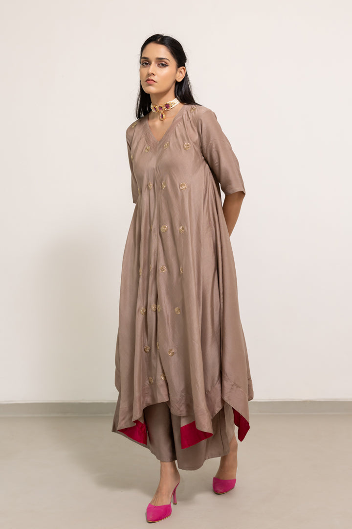 Navy Blue Cotton Punjabi Suit - View 4