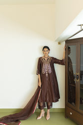 Coral Pink Georgette Sharara - View 2