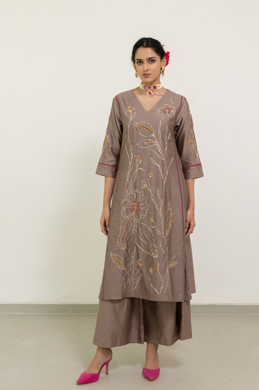 Lavender Georgette Sharara Set