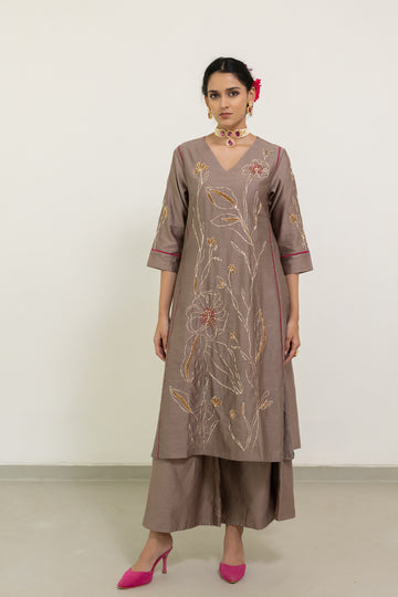Lavender Georgette Sharara Set - View 2