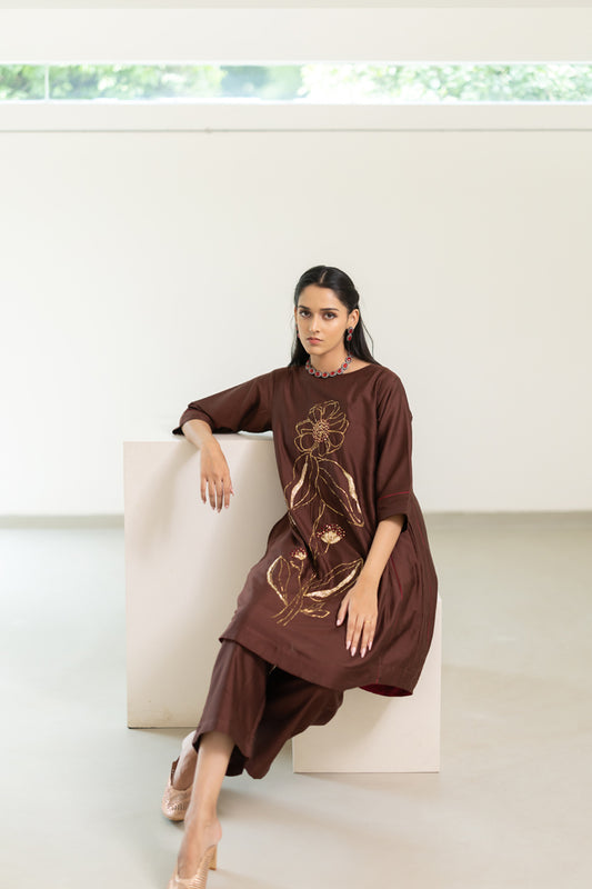 Cream Chikankari Punjabi Suit