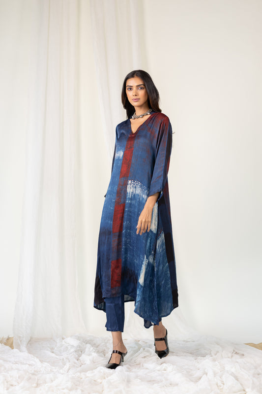 Aqua Blue Net Anarkali