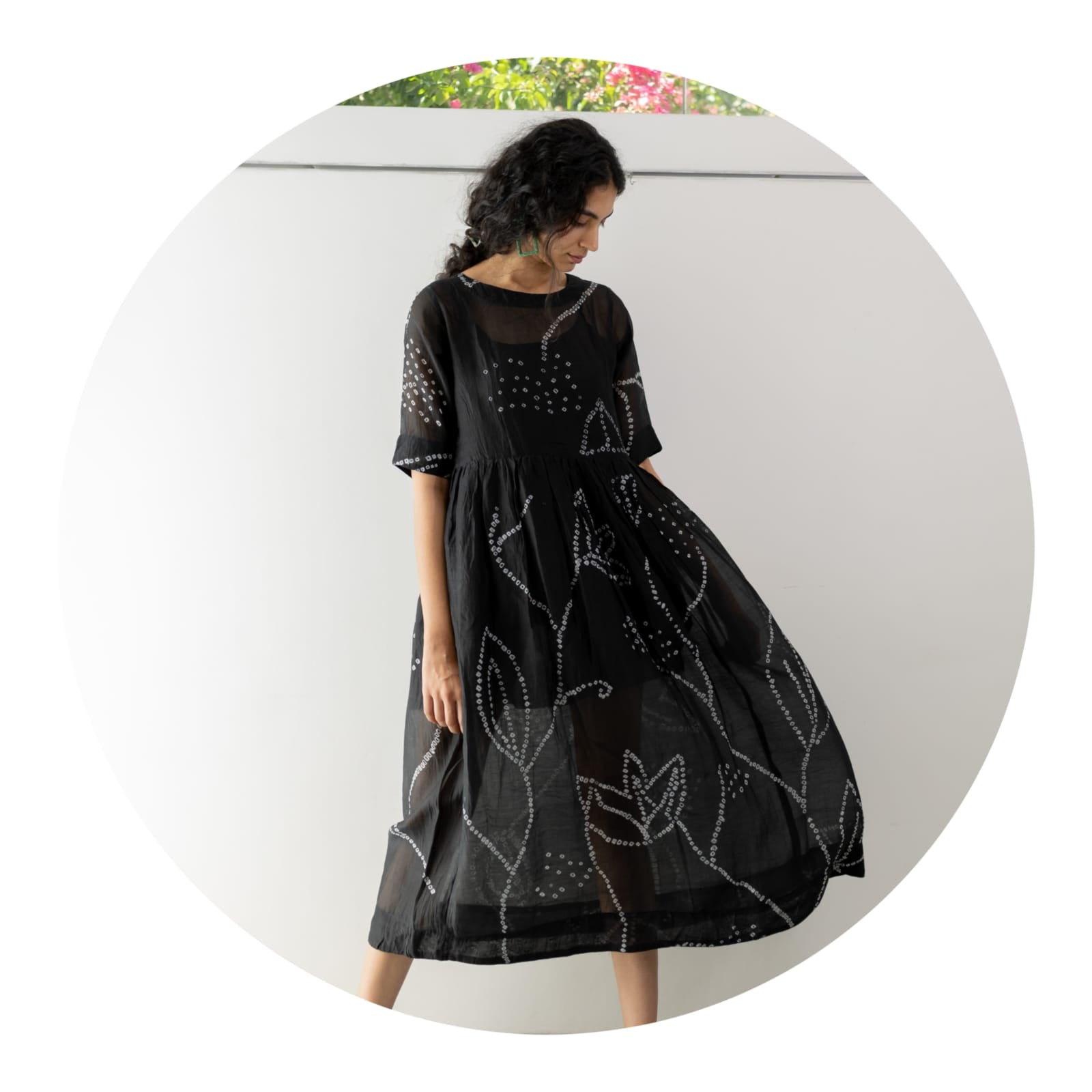Black Georgette Party Dress - View 4