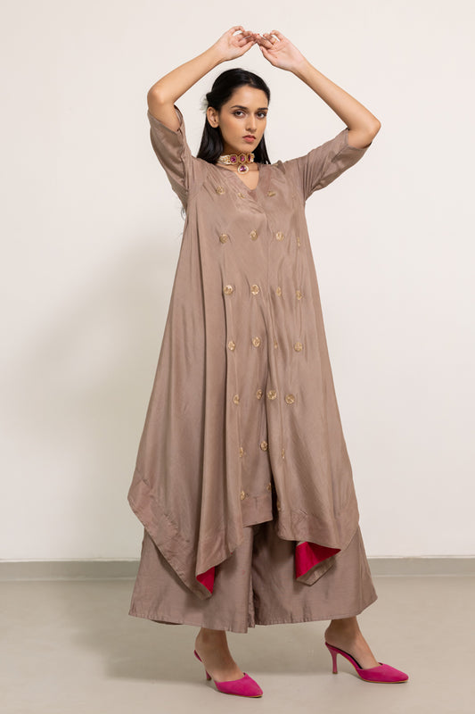 Wine Velvet Punjabi Suit