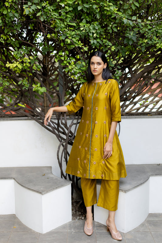 Peach Rayon Palazzo Suit